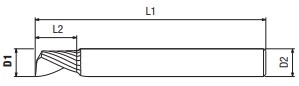 Frees Diager met positieve helix, 1 snijkant